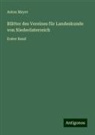 Anton Mayer - Blätter des Vereines für Landeskunde von Niederösterreich
