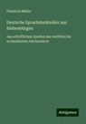 Friedrich Müller - Deutsche Sprachdenkmäler aus Siebenbürgen