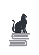 Postkarten Schwarze Bücherkatze
