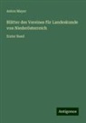 Anton Mayer - Blätter des Vereines für Landeskunde von Niederösterreich
