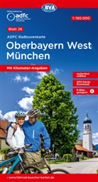 Allgemeiner Deutscher Fahrrad-Club e.V. (ADFC), Bike, BVA BikeMedia GmbH, Allgemeiner Deutscher Fahrrad-Club e V (ADFC - ADFC-Radtourenkarte 26 Oberbayern West München 1:150.000, reiß- und wetterfest, E-Bike geeignet, GPS-Tracks Download, mit Kilometer-Angaben
