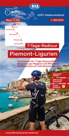 Allgemeiner Deutscher Fahrrad-Club e.V. (ADFC), Bike, BVA BikeMedia GmbH, Allgemeiner Deutscher Fahrrad-Club e V (ADFC - ADFC-Radtourenkarte IT-PIE 7-Tage-Radtour Piemont / Ligurien, 1:160.000, reiß- und wetterfest, E-Bike geeignet, GPS-Tracks Download, mit Kilometer-Angaben