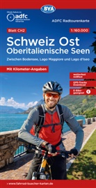 Allgemeiner Deutscher Fahrrad-Club e.V. (ADFC), Bike, BVA BikeMedia GmbH, Allgemeiner Deutscher Fahrrad-Club e V (ADFC - ADFC-Radtourenkarte CH2 Schweiz Ost / Oberitalienische Seen 1:160.000, reiß- und wetterfest, E-Bike geeignet, GPS-Tracks Download, mit Knotenpunkten, mit Bett+Bike Symbolen, mit Kilometer-Angaben