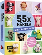 Inga Borges, Natalie Nar, Linda Urbanneck, Edition Michael Fischer - 55 x häkeln - Mini-Amigurumis: Dein Kartenset von Wellensittich bis Wichtel