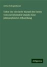 Arthur Schopenhauer - Ueber der vierfache Wurzel des Satzes vom zureichenden Grunde: Eine philosophische Abhandlung