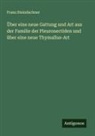 Franz Steindachner - Über eine neue Gattung und Art aus der Familie der Pleuronectiden und über eine neue Thymallus-Art