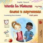 Kidkiddos Books - Words in Pictures - My Day (English Russian Bilingual Children's Book)