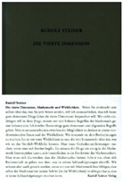 Rudolf Steiner, Rudolf Steiner Nachlassverwaltung - Die vierte Dimension. Mathematik und Wirklichkeit.