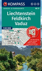 KOMPASS Wanderkarte 21 Liechtenstein, Feldkirch, Vaduz 1:50.000