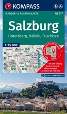KOMPASS Wanderkarte 017 Salzburg, Untersberg, Hallein, Fuschlsee 1:25.000