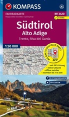 KOMPASS Fahrradkarte 3420 Südtirol / Alto Adige, Trento, Riva del Garda (4 Karten im Set) 1:50.000