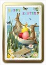 Kartenbox / Postkarten / Hasen auf dem Boat / Ostern