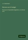J. G. Robertson - Discours sur le budget