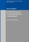Janina Matern - Die Besetzung von Vorstandspositionen in Sparkassen