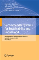 Ludovico Boratto, Allegra De Filippo, Elisabeth Lex, Elisabeth Lex et al, Francesco Ricci - Recommender Systems for Sustainability and Social Good