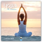 Flame Tree Publishing - Yoga & Meditation Wall Calendar 2026 (Art Calendar)