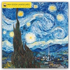 Flame Tree Publishing - Vincent Van Gogh Landscapes Wall Calendar 2026 (Art Calendar)