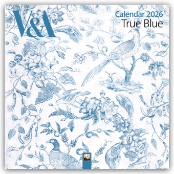 Flame Tree Publishing - V&a: True Blue Wall Calendar 2026 (Art Calendar)