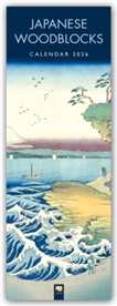 Flame Tree Publishing - Japanese Woodblocks Slim Calendar 2026 (Art Calendar)