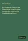Edmund Stengel - Vocalismus des Lateinischen Elementes in den wichtigsten romanischen Dialecten von Graubünden und Tyrol
