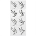 Sticker / Silberne Tauben mit Crystalls