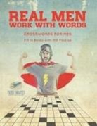 Puzzle Therapist - Real Men Work with Words | Crosswords for Men | Fill in Books with 100 Puzzles