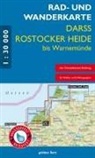 Rad- und Wanderkarte Darß, Rostocker Heide bis Warnemünde