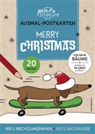 Merry Christmas! 20 Ausmal-Postkarten