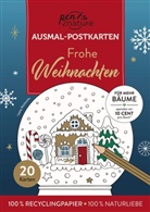 Frohe Weihnachten I 20 Ausmal-Postkarten
