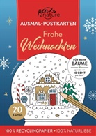 Frohe Weihnachten I 20 Ausmal-Postkarten