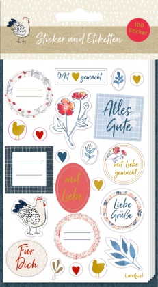 Sticker und Etiketten - Stickerbogen mit 100 Stickern - LandLust: 100 gold veredelte Sticker | für jede Gelegenheit