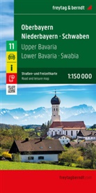 freytag &amp; berndt, freytag &amp; berndt - Oberbayern - Niederbayern - Schwaben, Straßen- und Freizeitkarte 1:150.000, freytag & berndt