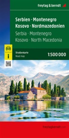 freytag &amp; berndt, freytag &amp; berndt - Serbien - Montenegro - Kosovo - Nordmazedonien, Straßenkarte 1:500.000, freytag & berndt