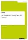 Anonymous - Die Schuldfrage in Lessings "Miss Sara Sampson"