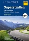 ADAC Superstraßen Autoatlas 2026/2027 Deutschland 1:200.000, Österreich, Schweiz 1:300.000 mit Europa 1:4,5 Mio