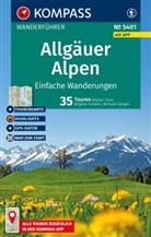 Michael Sänger, Brigitte Schäfer, Walter Theil - KOMPASS Wanderführer Allgäuer Alpen, einfache Wanderungen, 35 Touren mit Extra-Tourenkarte