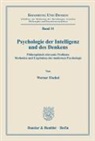 Werner Fischel - Psychologie der Intelligenz und des Denkens.