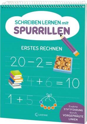 Carmen Eisendle - Schreiben lernen mit Spurrillen - Erstes Rechnen - Löse erste Rechenaufgaben - Schreibblock mit vorgeprägten Linien für die 1. Klasse