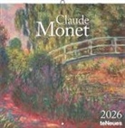Claude Monet - N NEUMANNVERLAGE -  Claude Monet 2026 Broschürenkalender, 30x30cm, Wandkalender mit Kunstwerken von Claude Monet, internationalen Feiertagen und Mondphasen, viel Platz für Notizen