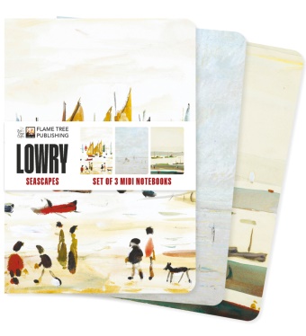 Flame Tree Publishing, Flame Tree Publishing - L.s. Lowry: Seascapes Set of 3 Midi Notebooks