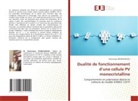 Dominique Bonkoungou - Dualité de fonctionnement d'une cellule PV monocristalline