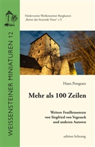 Siegfried von Vegesack, Hans Pongratz - Mehr als 100 Zeilen