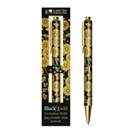FlameTree Publishing - Premium Kugelschreiber: Uematsu Hobi, Chrysanthemen Schwarz & Gold