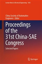 China Society of, China Society of Automative Engineers, China Society of, China Society of Automative Engineers - Proceedings of the 31st China-SAE Congress, m. 2 Buch