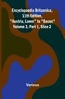Various - Encyclopaedia Britannica, 11Th Edition, "Austria, Lower" To "Bacon" Volume 3, Part 1, Slice 2