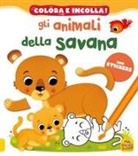 Nathalie Bélineau, Federica Iossa - Gli animali della savana. Colora e incolla! Con adesivi