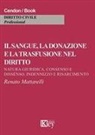 Renato Mattarelli - Il sangue, la donazione e la trasfusione nel diritto. Natura giuridica, consenso e dissenso, indennizzo e risarcimento