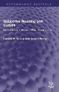 Deese James, Lorand B. Deese Szalay, Szalay Lorand B. - Subjective Meaning and Culture An Assessment Through Word Associations