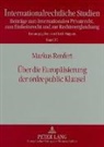 Markus Renfert, Ulrich Magnus - Über die Europäisierung der ordre public Klausel