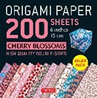 Tuttle Publishing - Origami Paper 200 sheets Cherry Blossoms 6 inch (15 cm): Instructions for 8 Projects Included